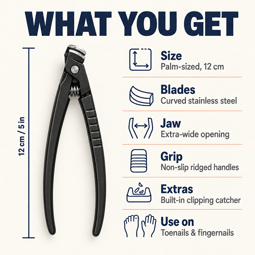 Ergonomic Long Handle Toenail Clippers